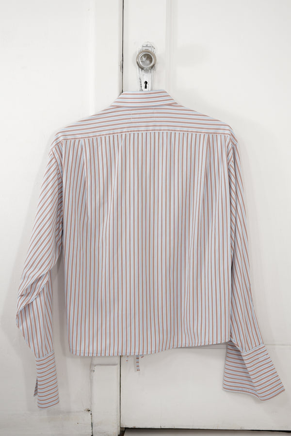 Camisa Cascada - rayas azul y naranja
