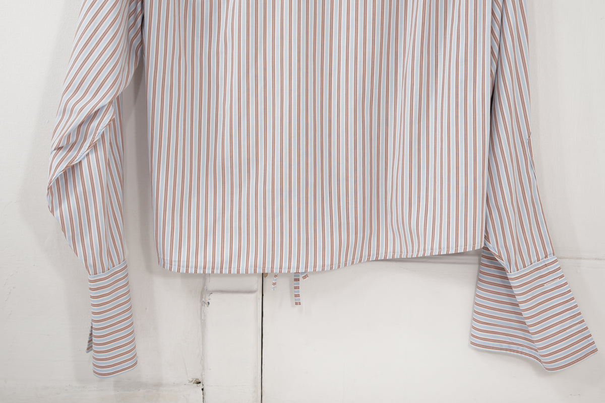 Camisa Cascada - rayas azul y naranja