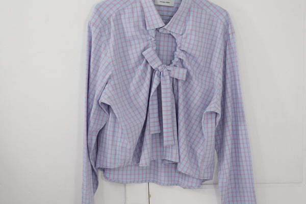 Camisa ventana - azul a cuadros rosa