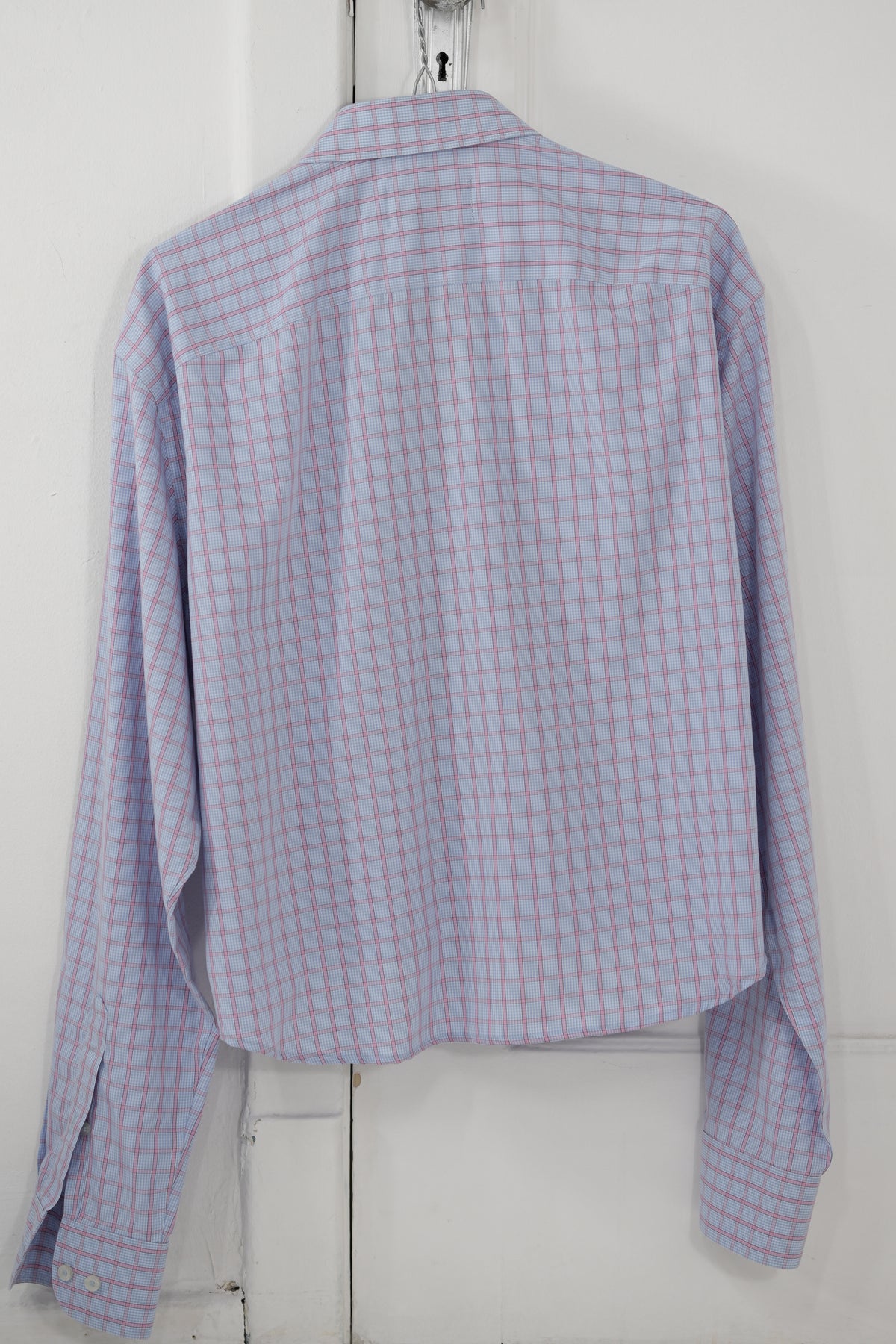 Camisa ventana - azul a cuadros rosa