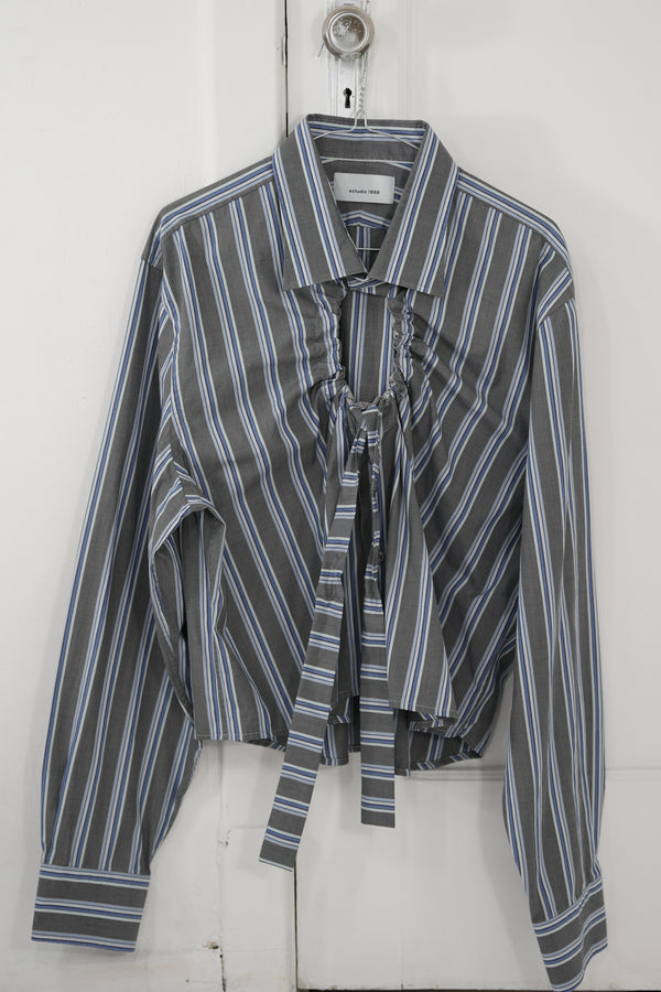Camisa ventana - gris a rayas azules