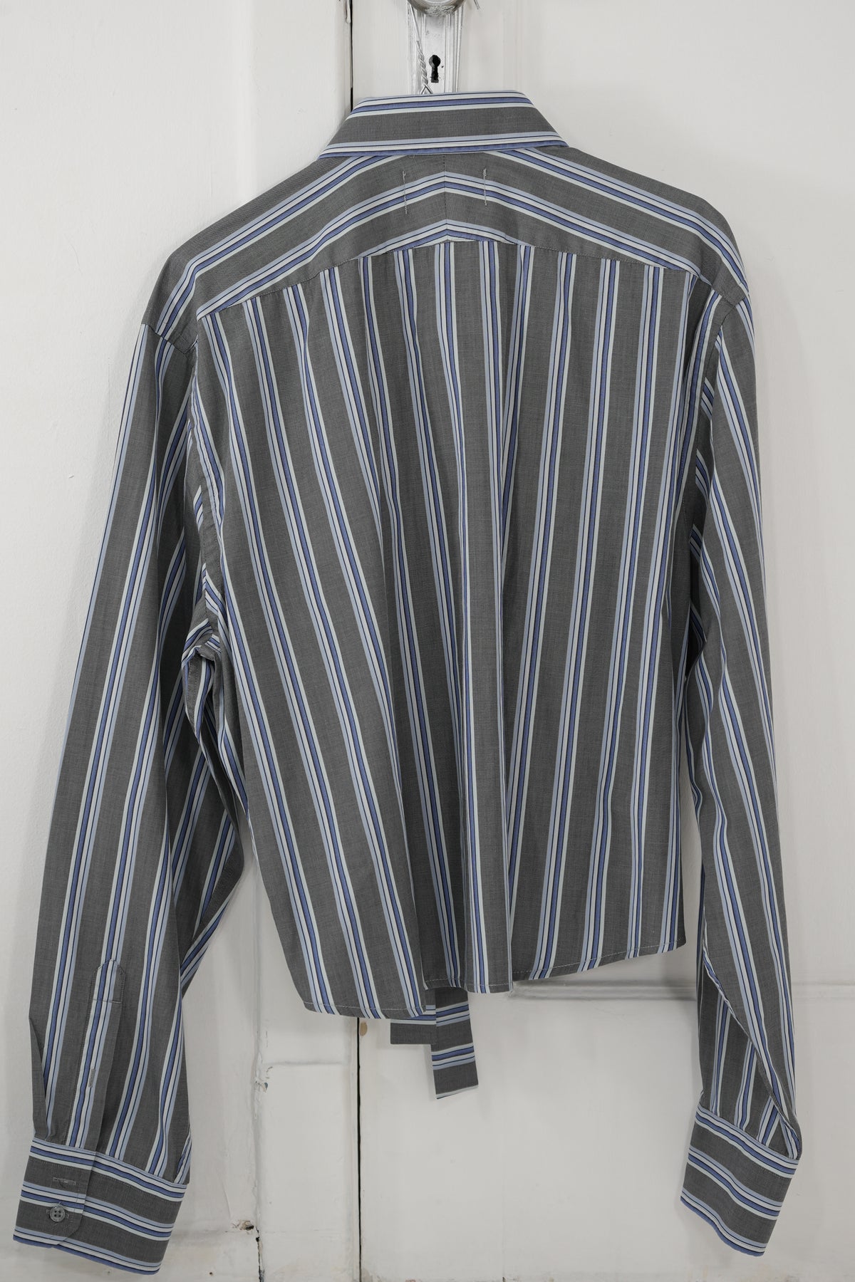 Camisa ventana - gris a rayas azules