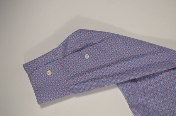 Camisa Bustier - Cuadros rojo y azul