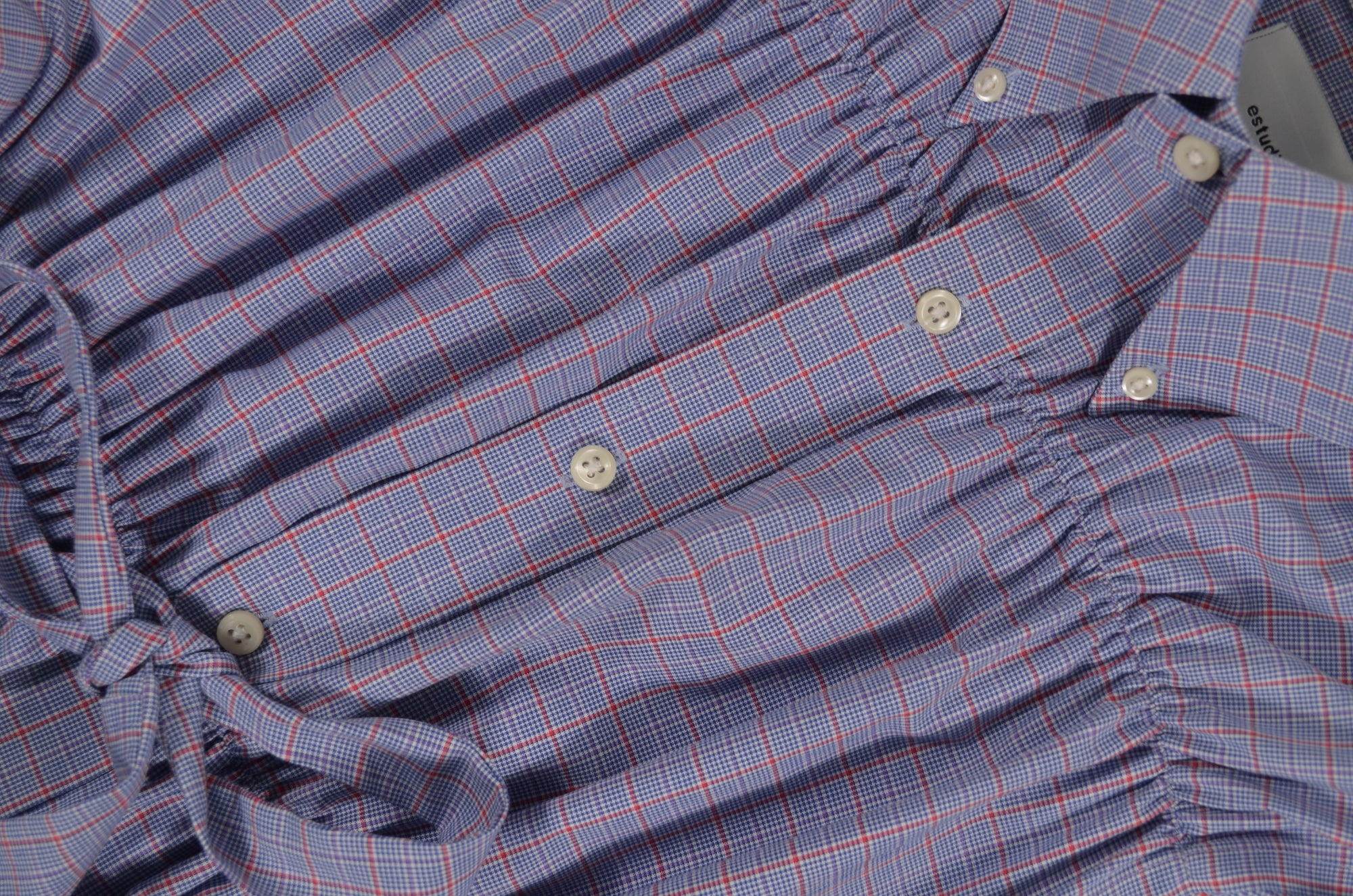 Camisa Bustier - Cuadros rojo y azul