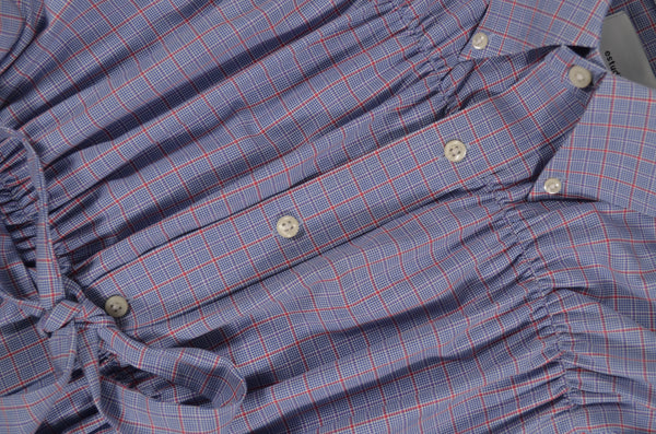 Camisa Bustier - Cuadros rojo y azul