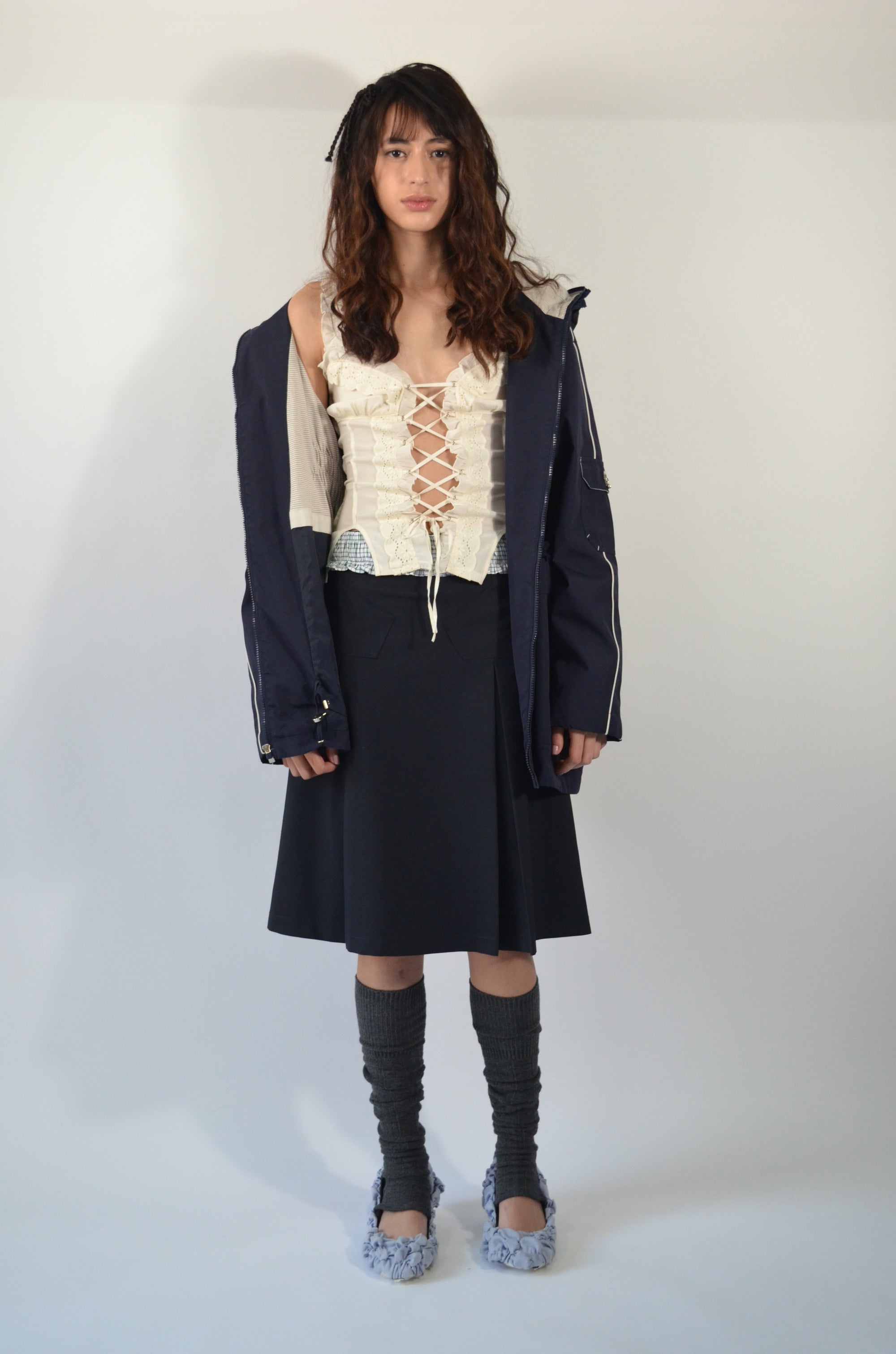 Falda Liceo - Pretina cuadros verde