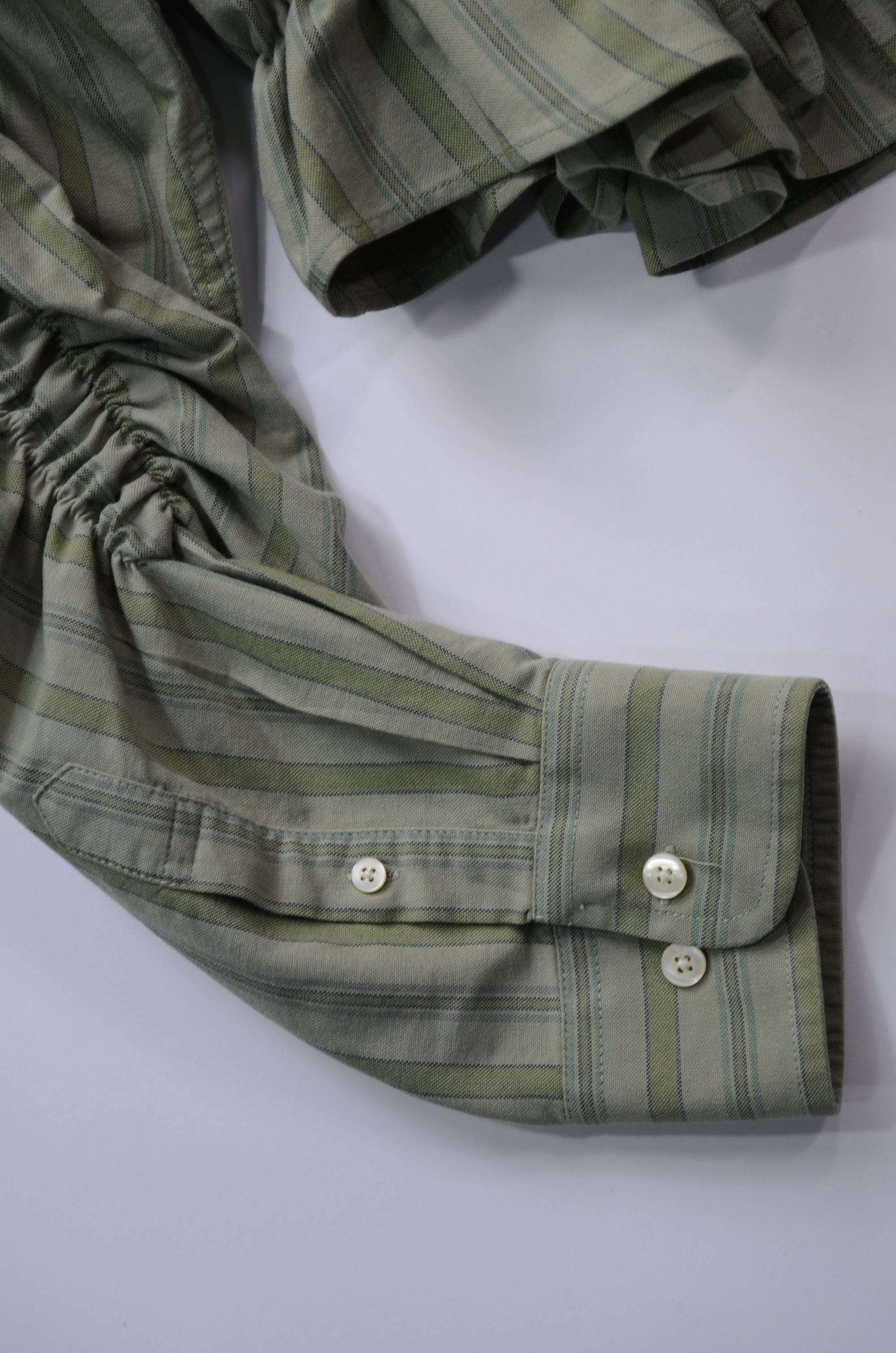 Camisa Espuma Corta - Verde a rayas