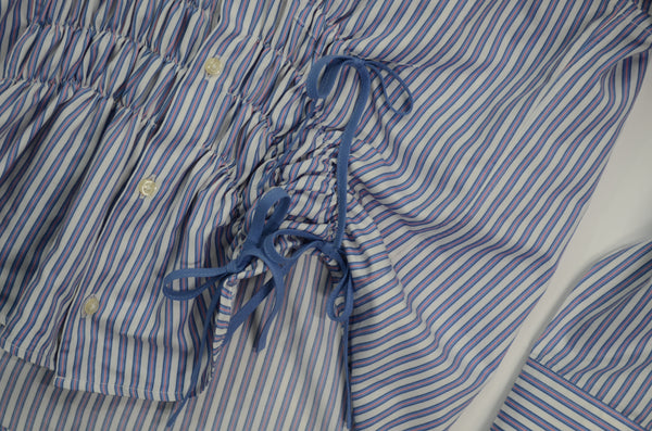 Camisa Cascada - Rayas azul y rosa