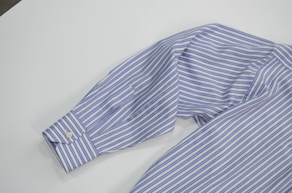 Camisa Cascada - Rayas azul y rosa