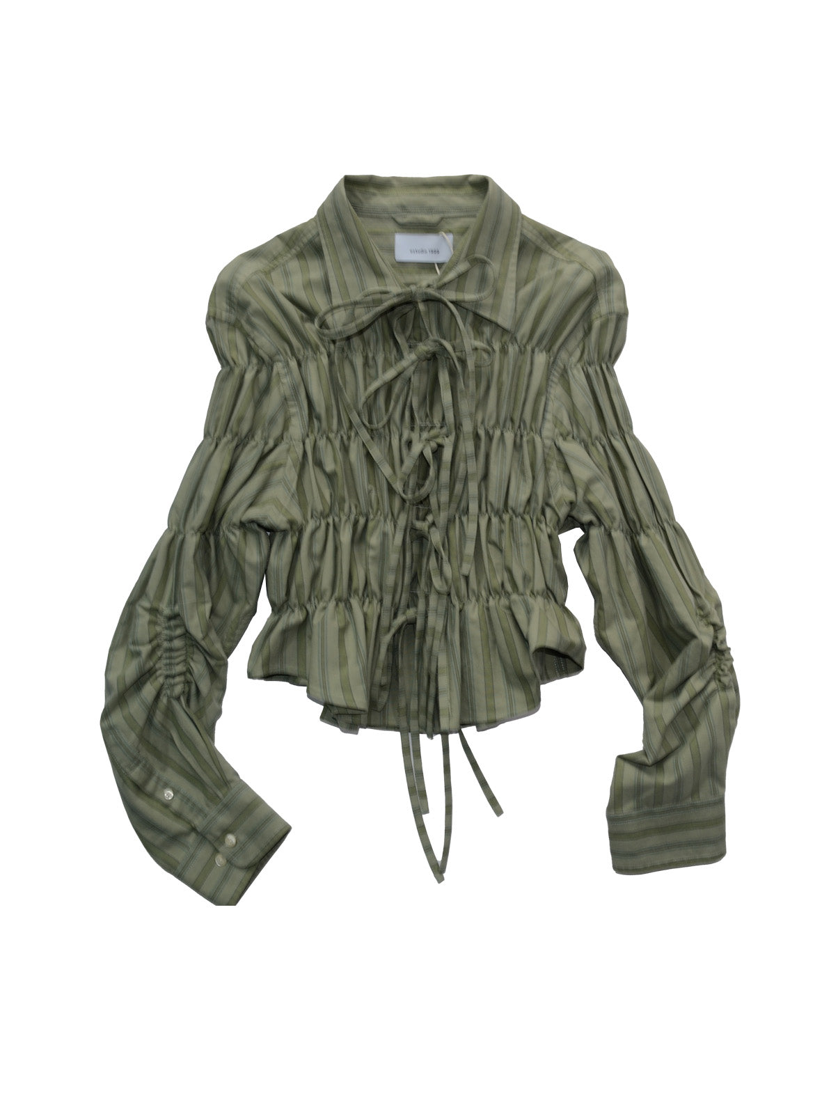 Camisa Espuma Corta - Verde a rayas