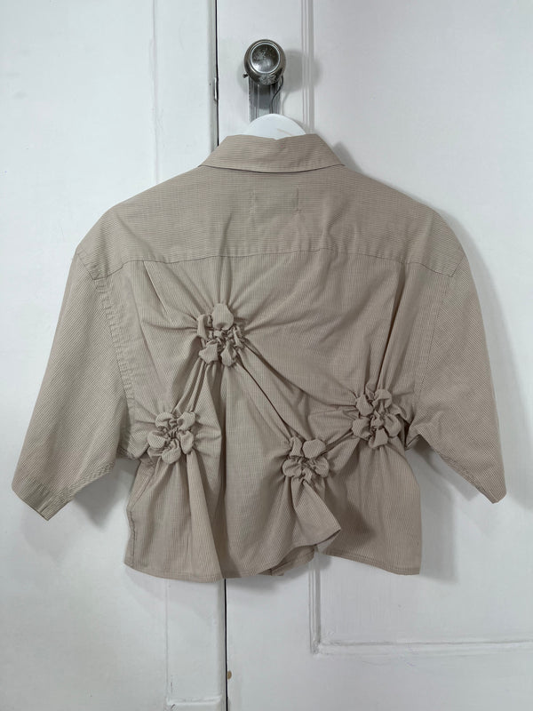 Florero Shirt - Beige with Thin Stripes