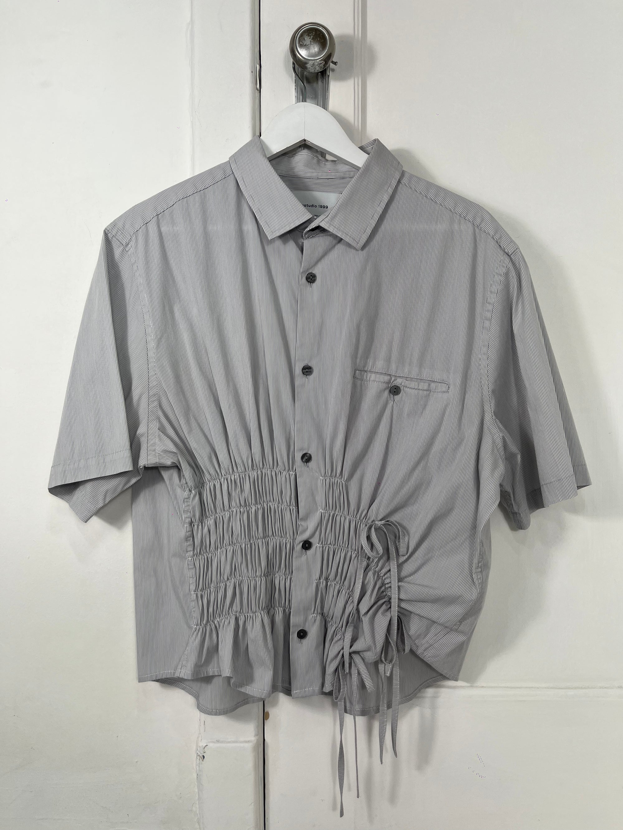Cascada Shirt - White with Gray Stripes