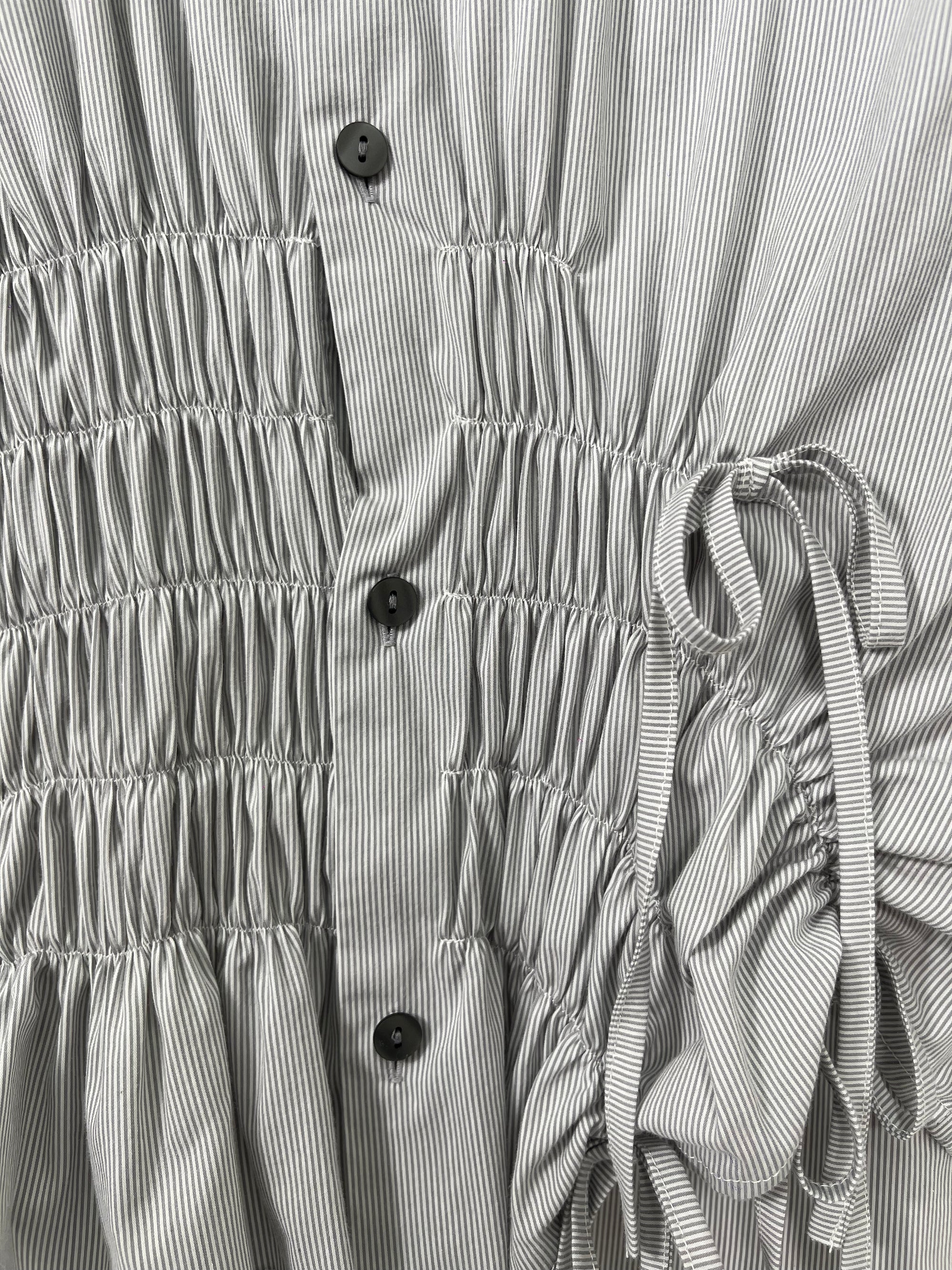 Cascada Shirt - White with Gray Stripes