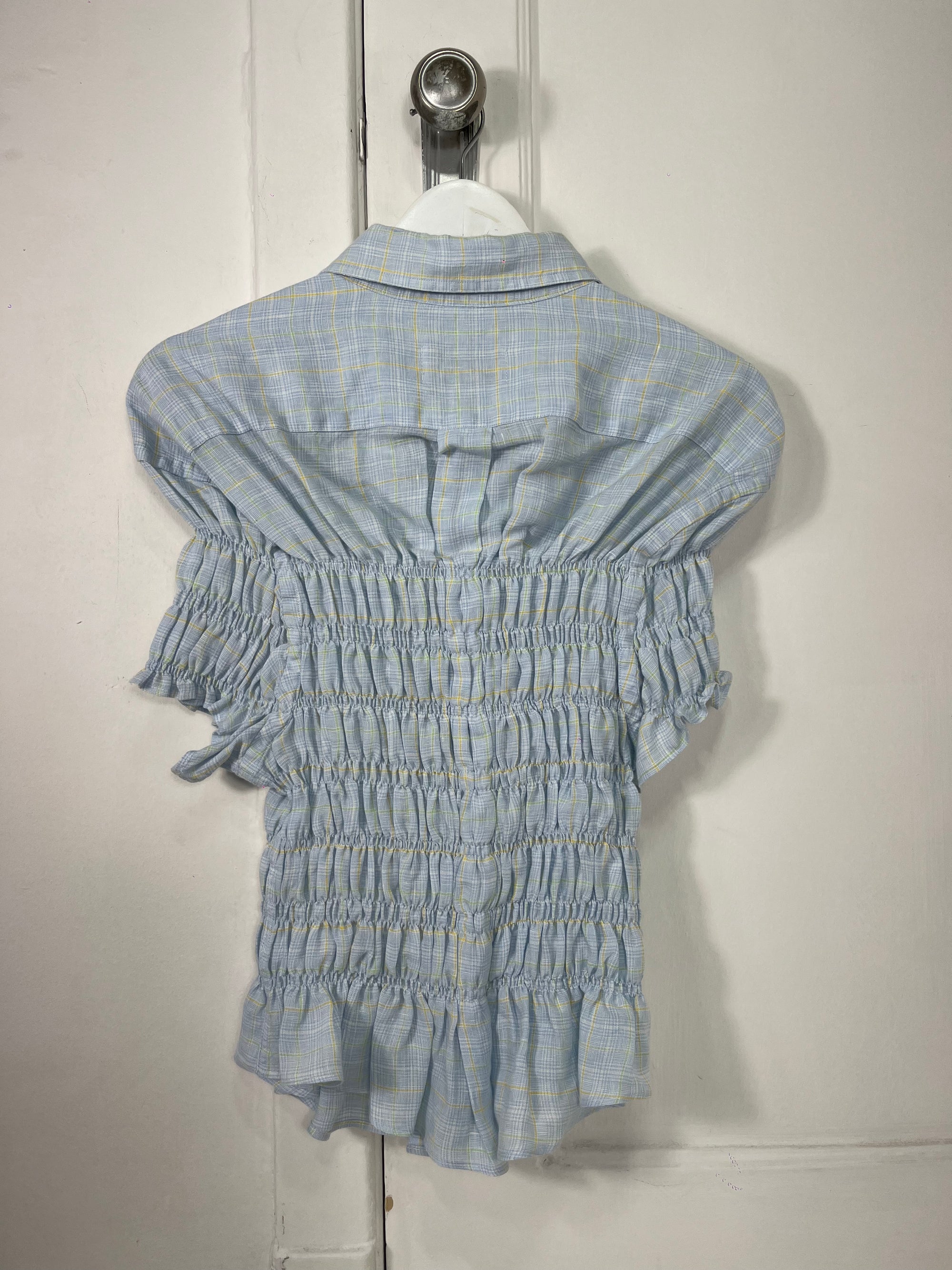 Poetic Shirt - Light Blue with Yellow and Green Stripes