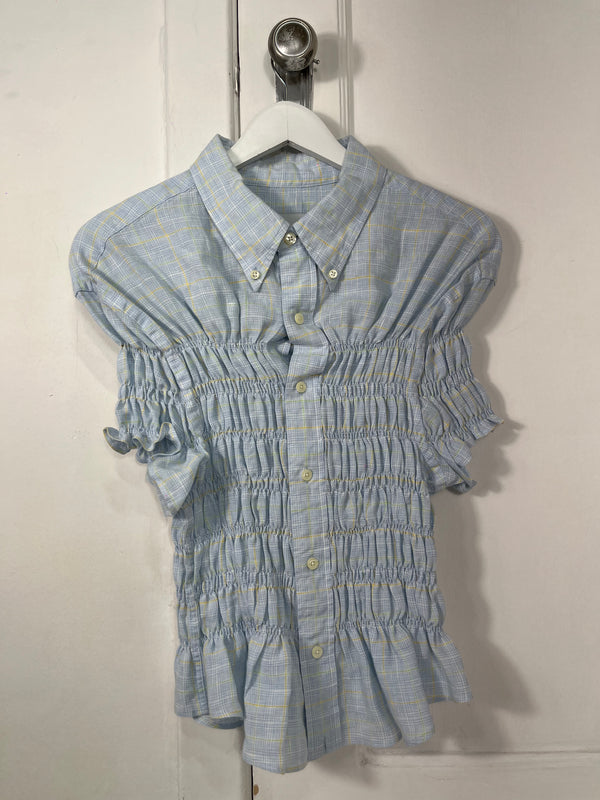 Poetic Shirt - Light Blue with Yellow and Green Stripes