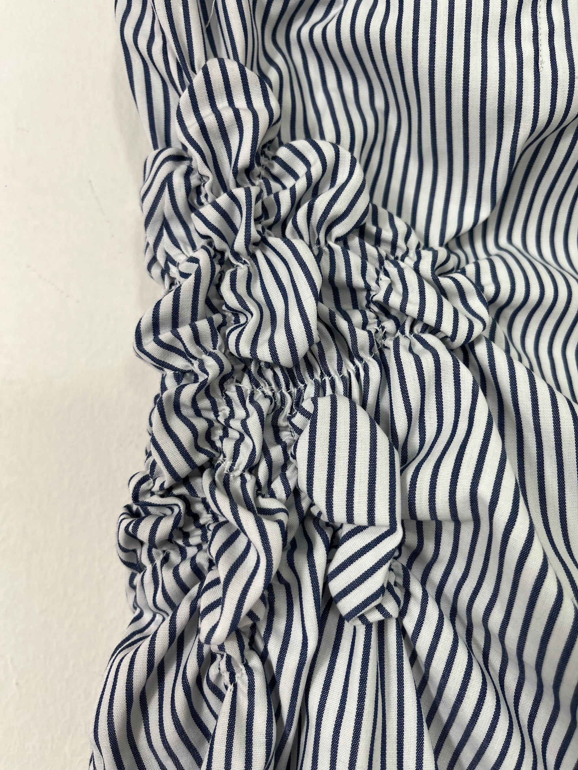 Florero Skirt - White with Navy Blue Stripes