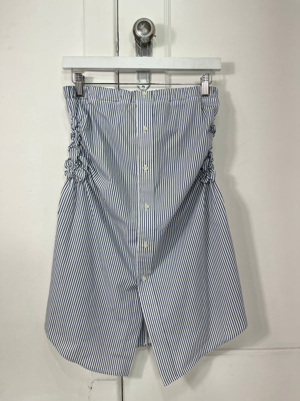Florero Skirt - White with Navy Blue Stripes