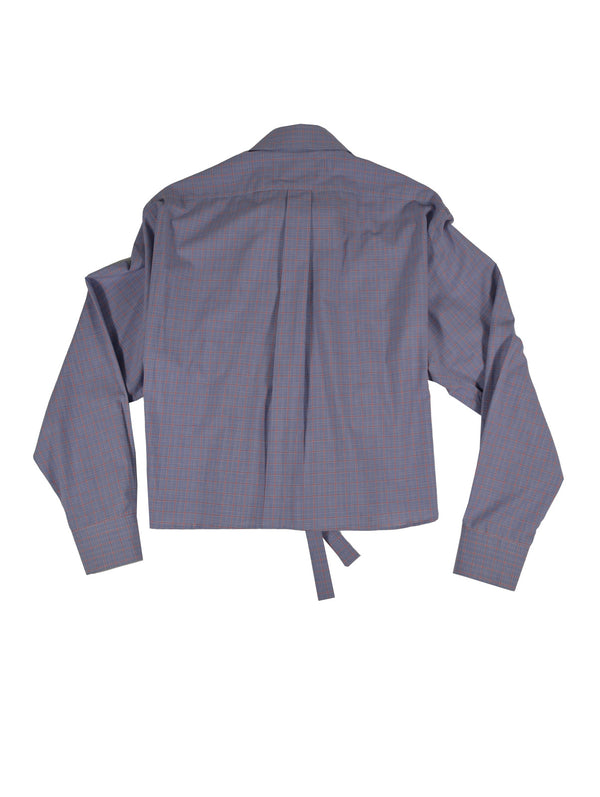 Camisa Bustier - Cuadros rojo y azul