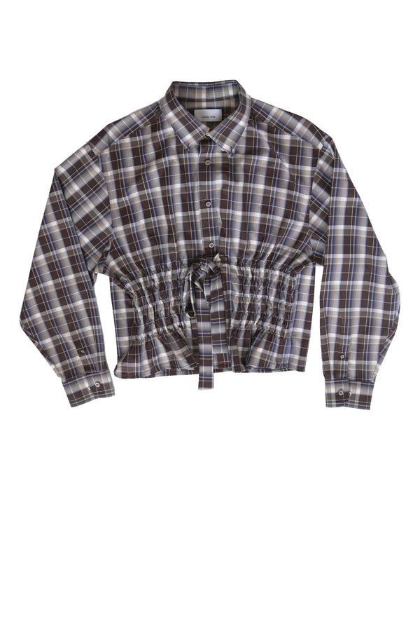 Camisa Bustier - Café a cuadros
