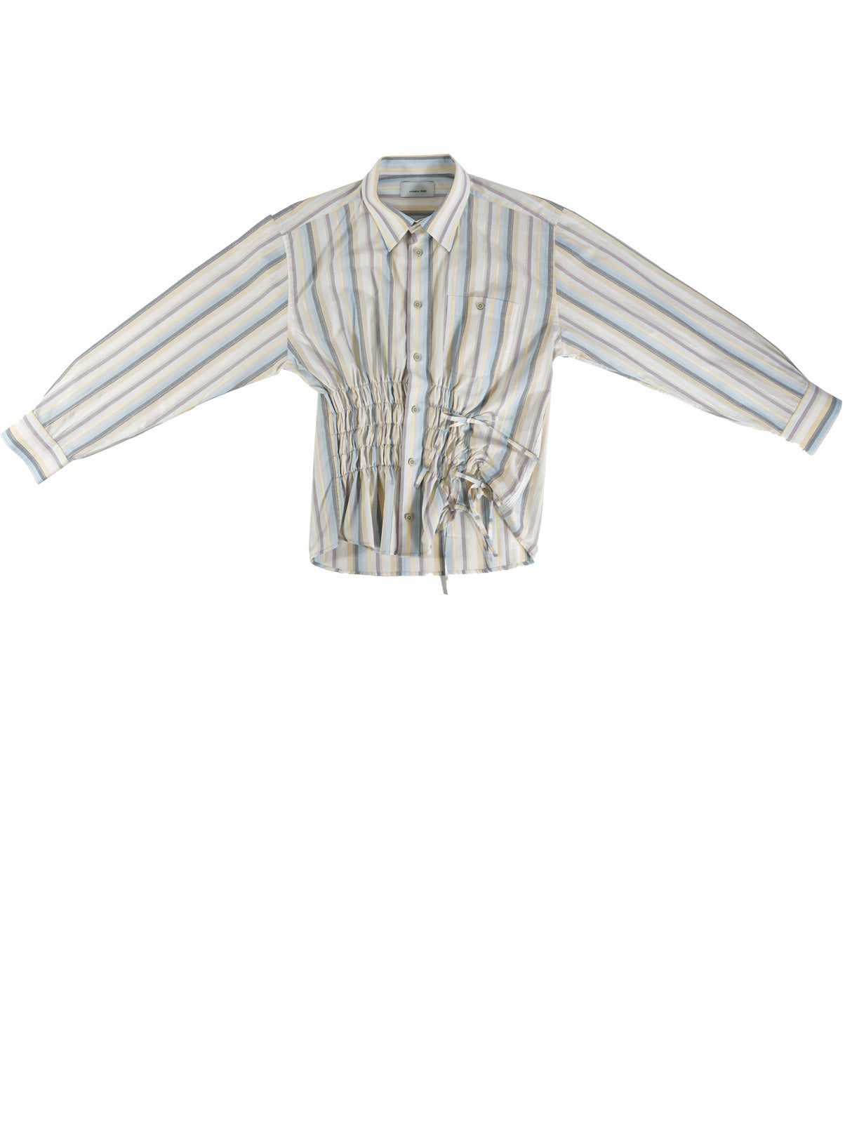 Camisa Cascada - Rayas amarillo, azul y rosa palo