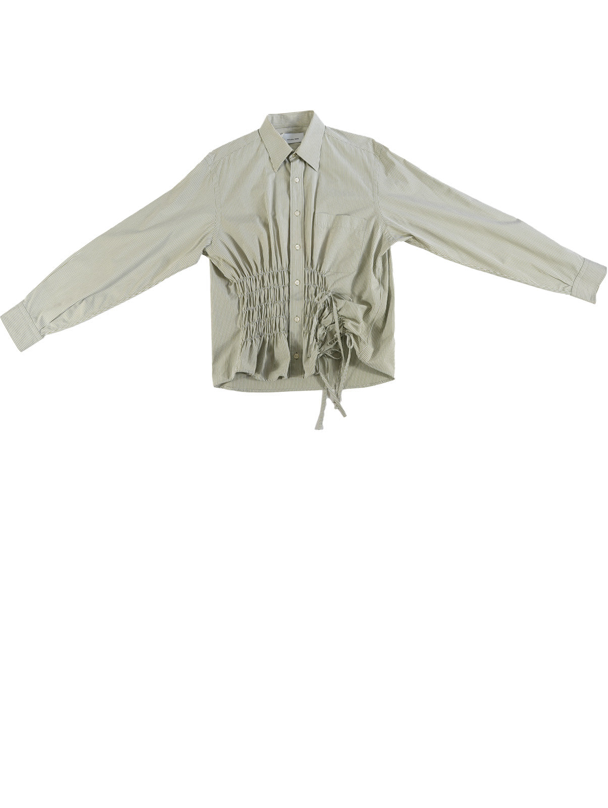 Camisa Cascada - Rayas verde olivo