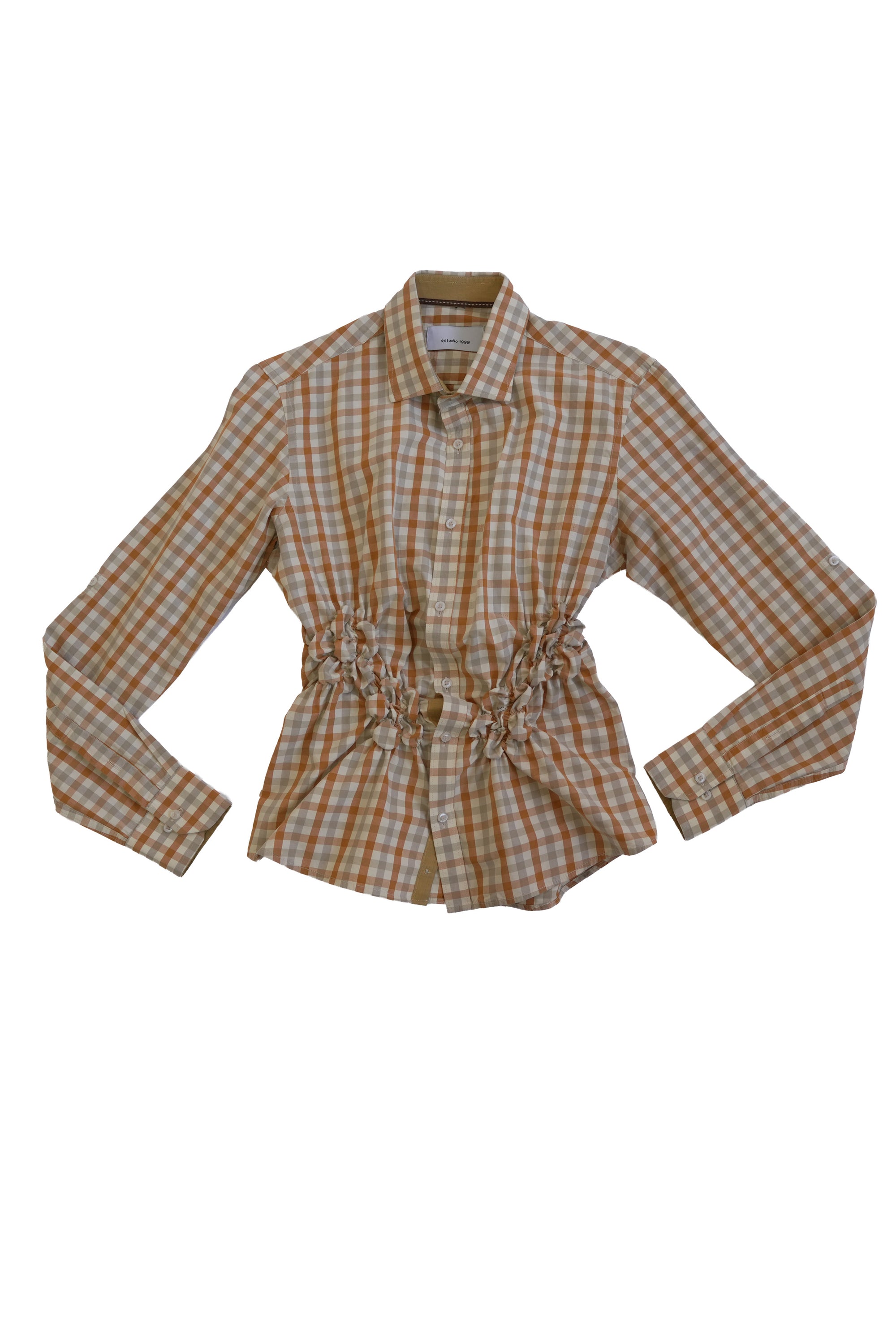 Vase Shirt - Orange and brown plaid