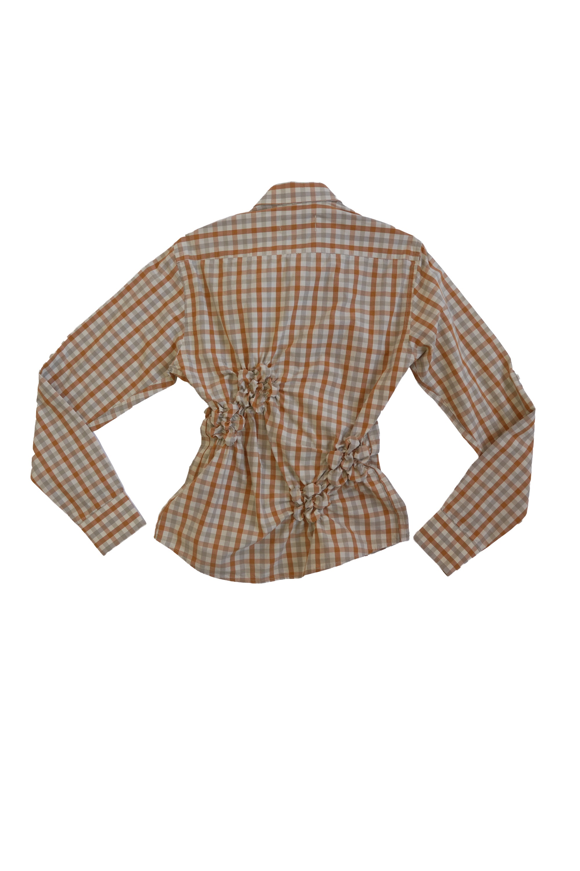 Vase Shirt - Orange and brown plaid