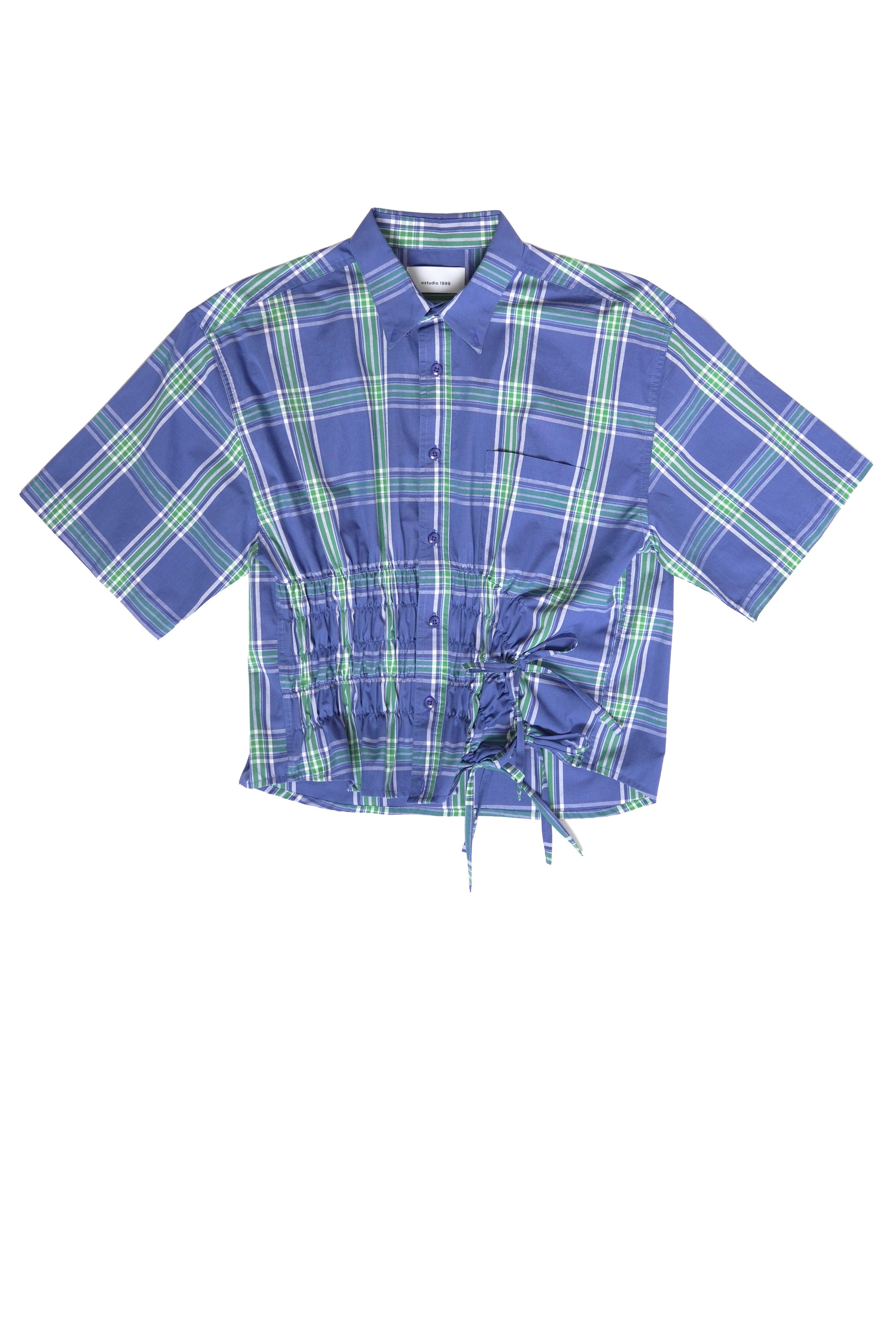 Camisa Cascada - Azul a cuadros