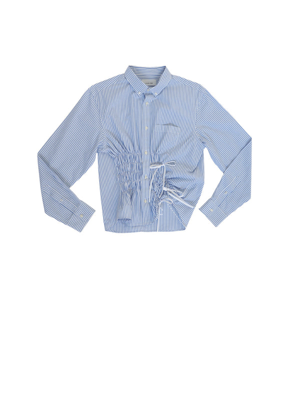 Cascade Shirt - Blue stripes with white bows