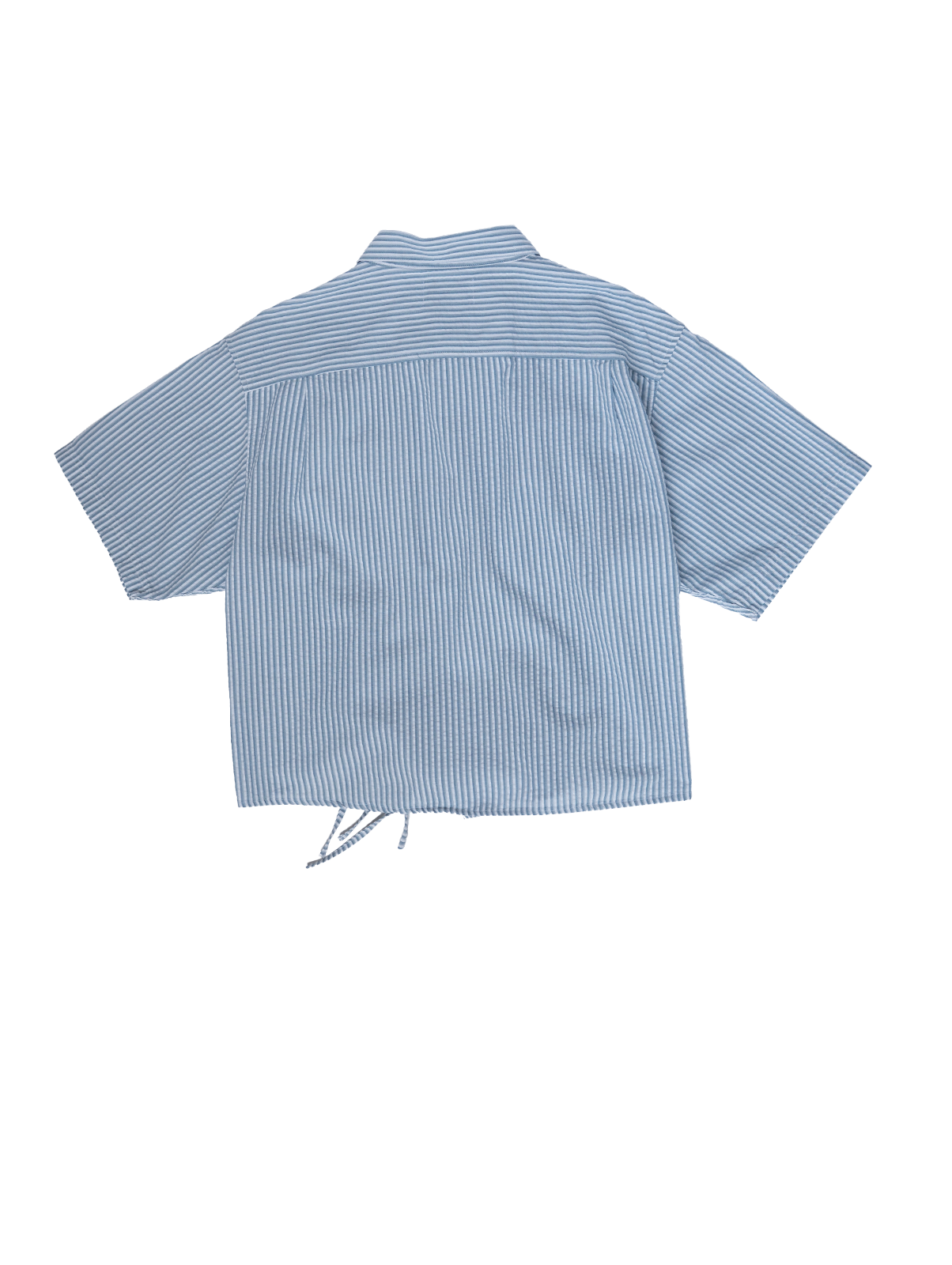 Camisa Cascada - Blanca con rayas azules