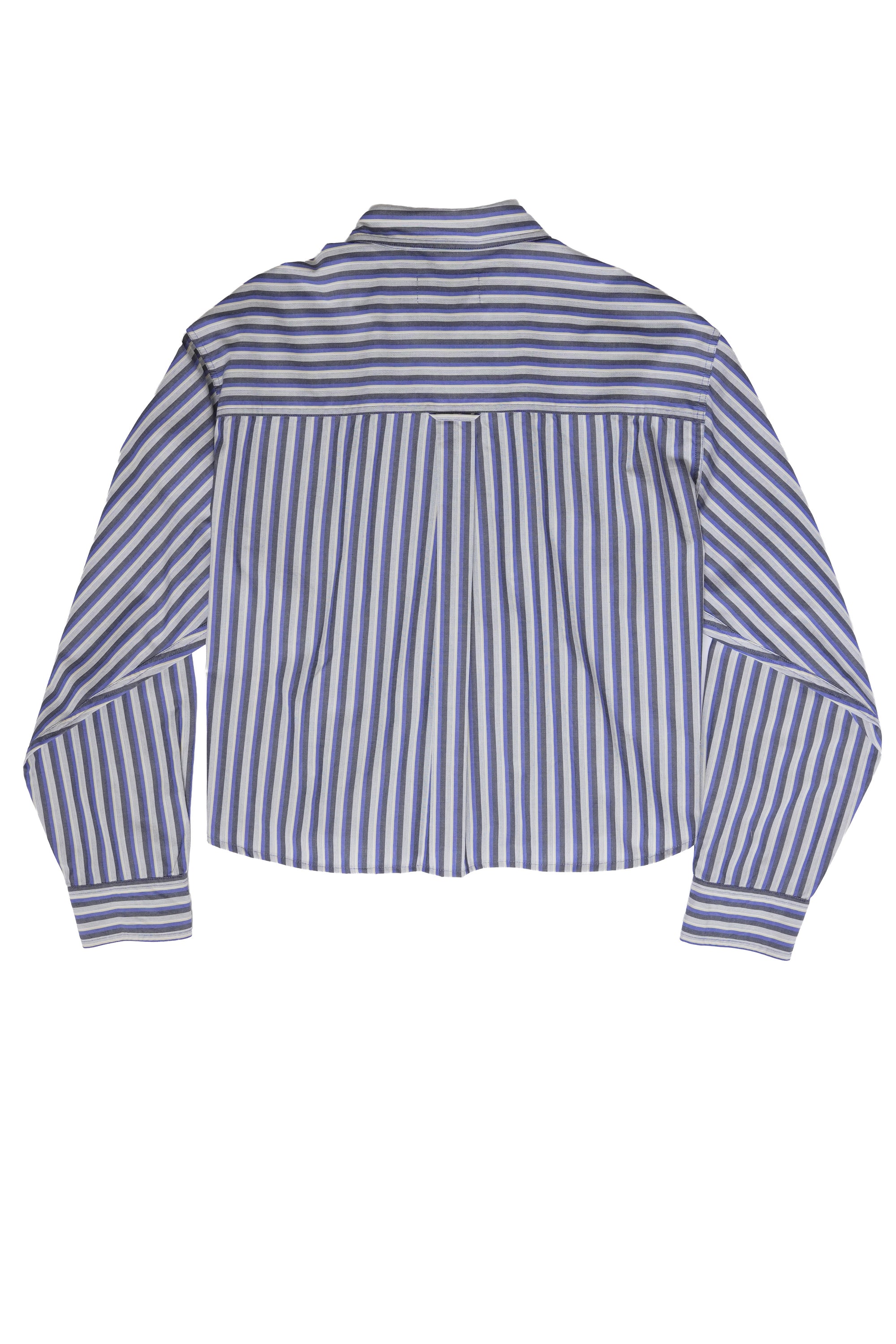 Camisa Bustier - Gris con rayas azules