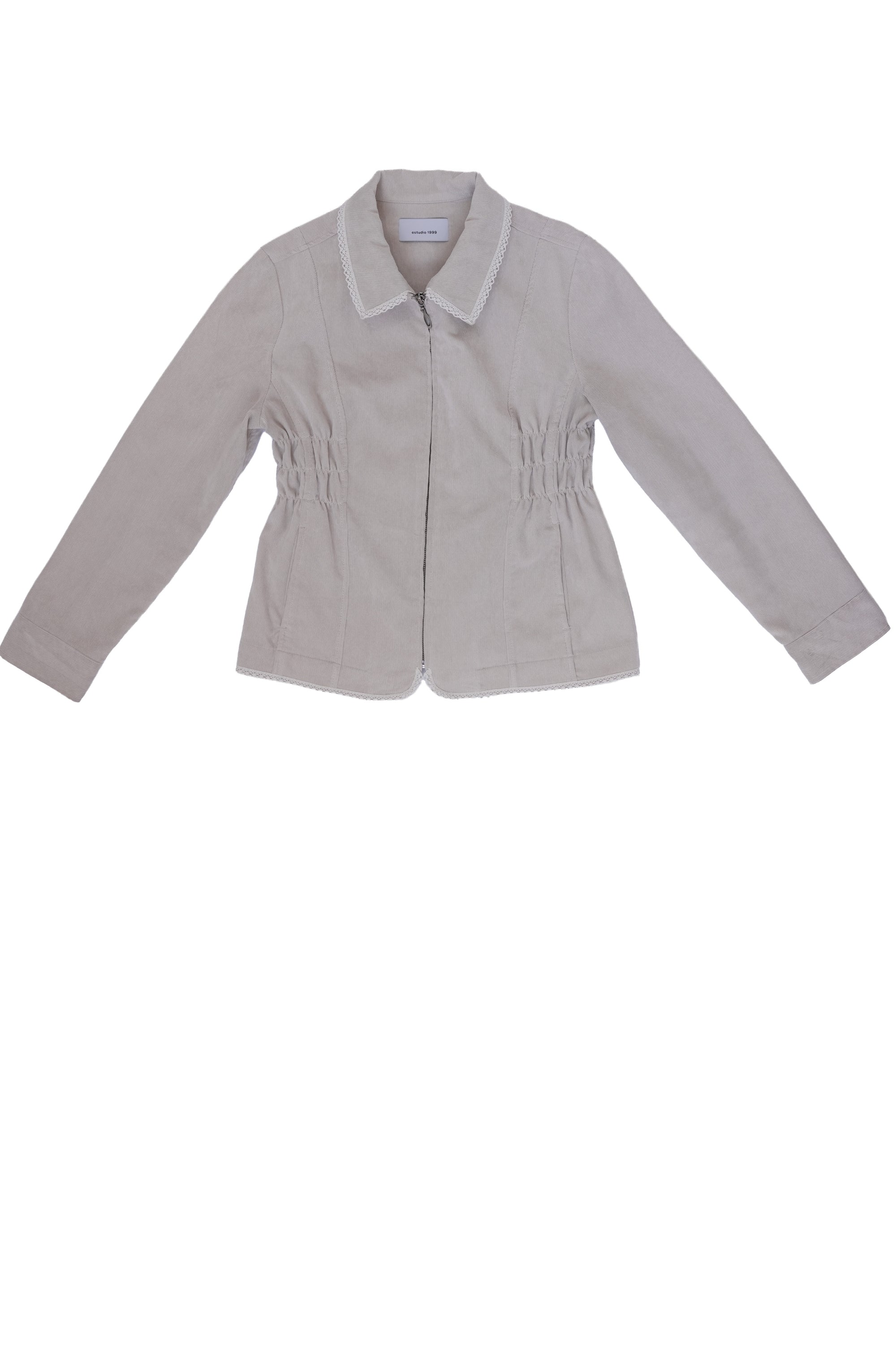 Chamarra de pana con encaje