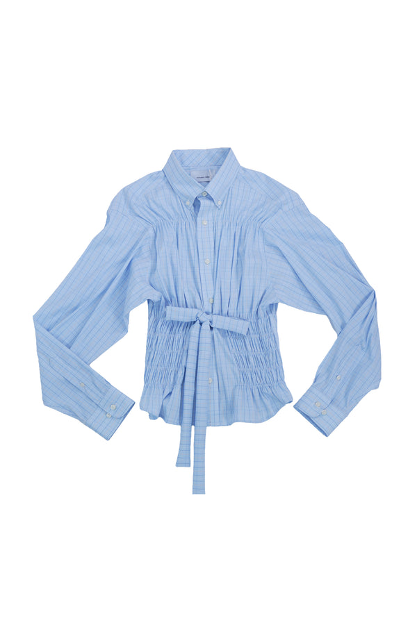Camisa Corset - Azul Claro a cuadros