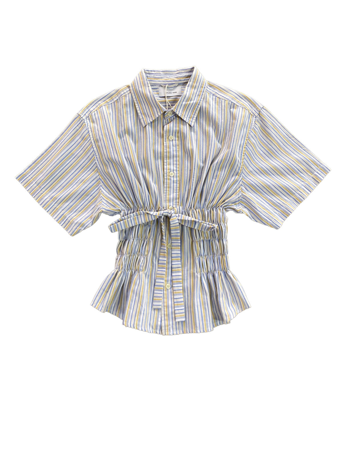 Camisa Corset  - Rayas azul y amarillo