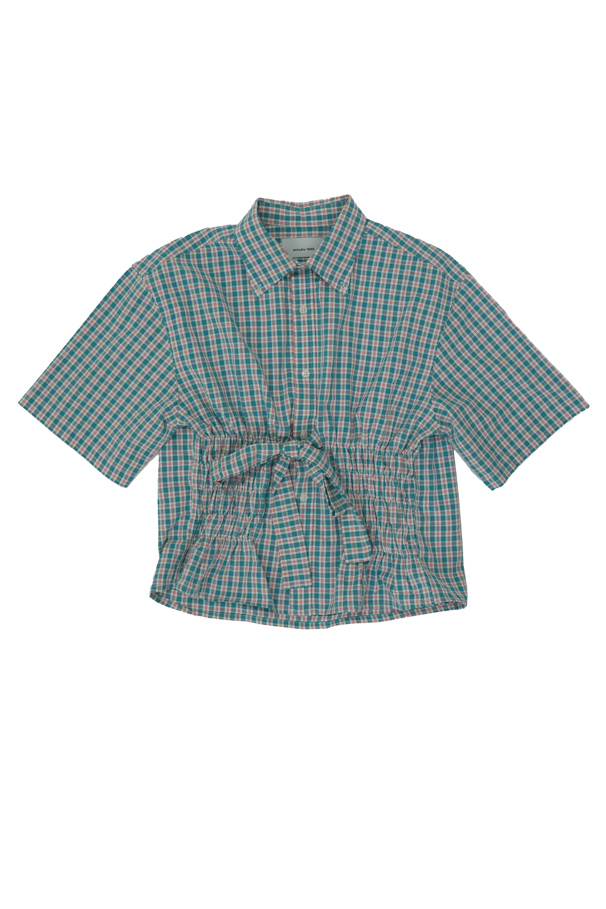 Camisa Bustier - Cuadros Blanco y azul