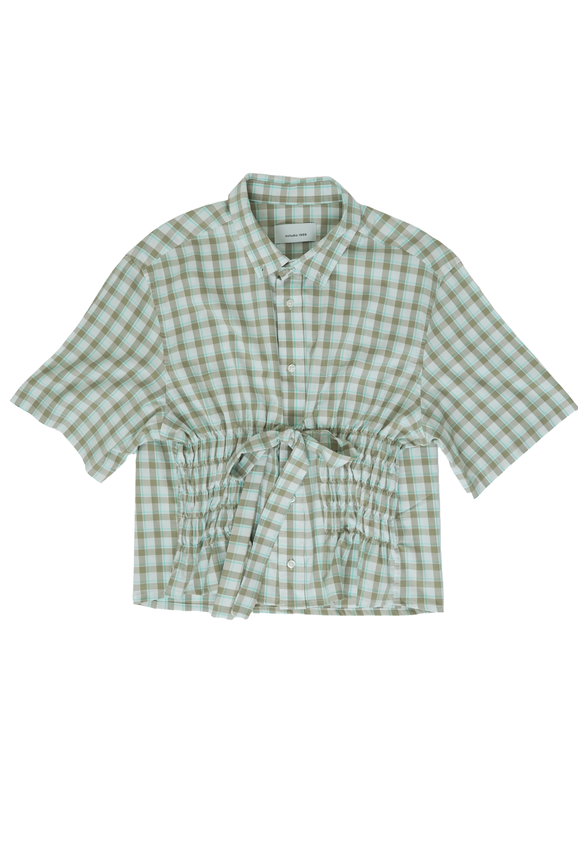 Bustier Shirt - Plaid Olive