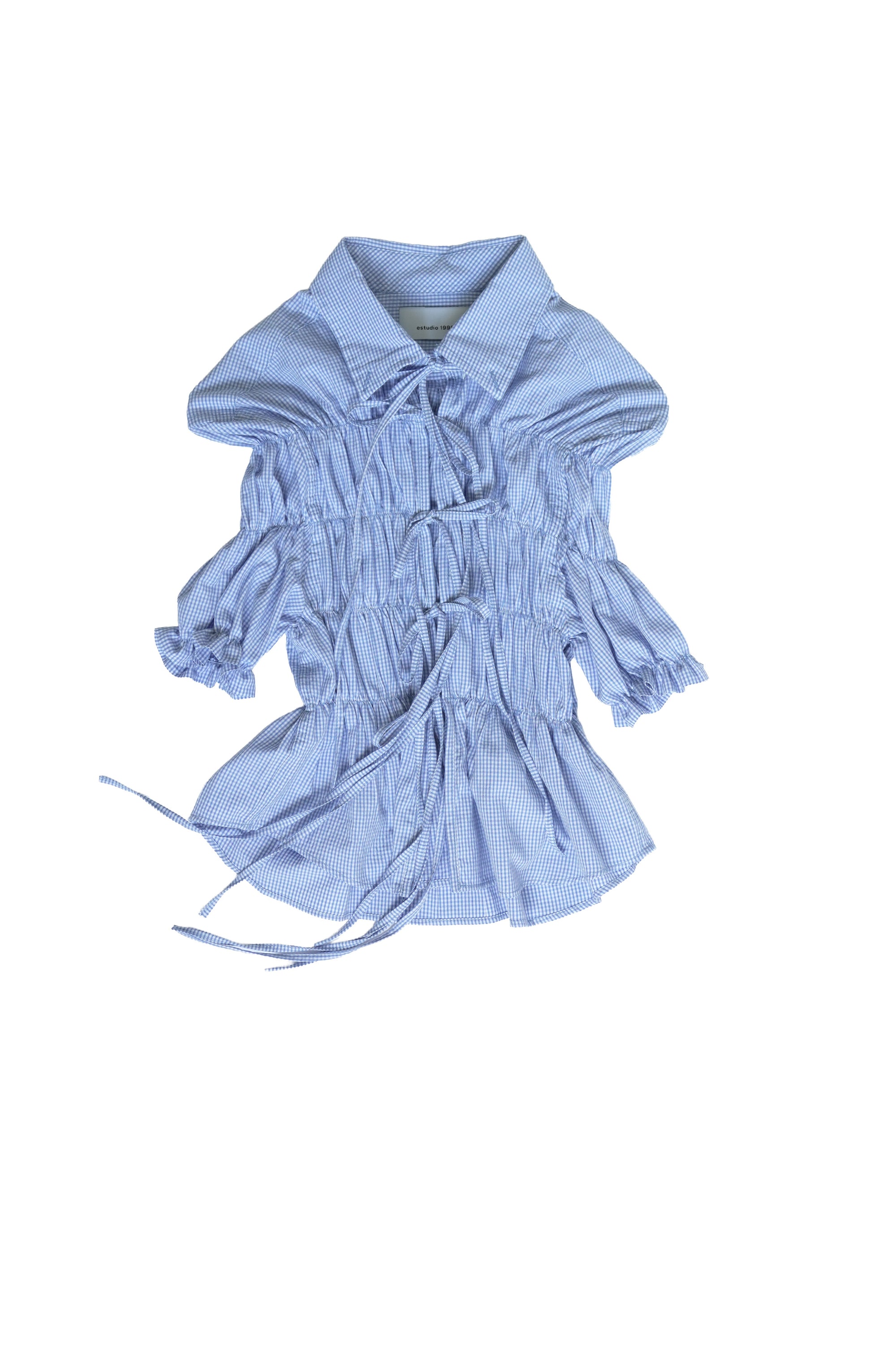 Camisa Espuma Manga Corta - Azul cuadros