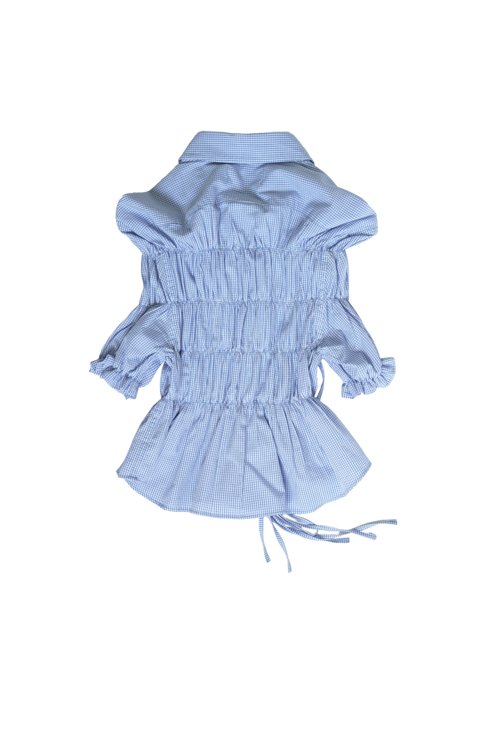 Camisa Espuma Manga Corta - Azul cuadros