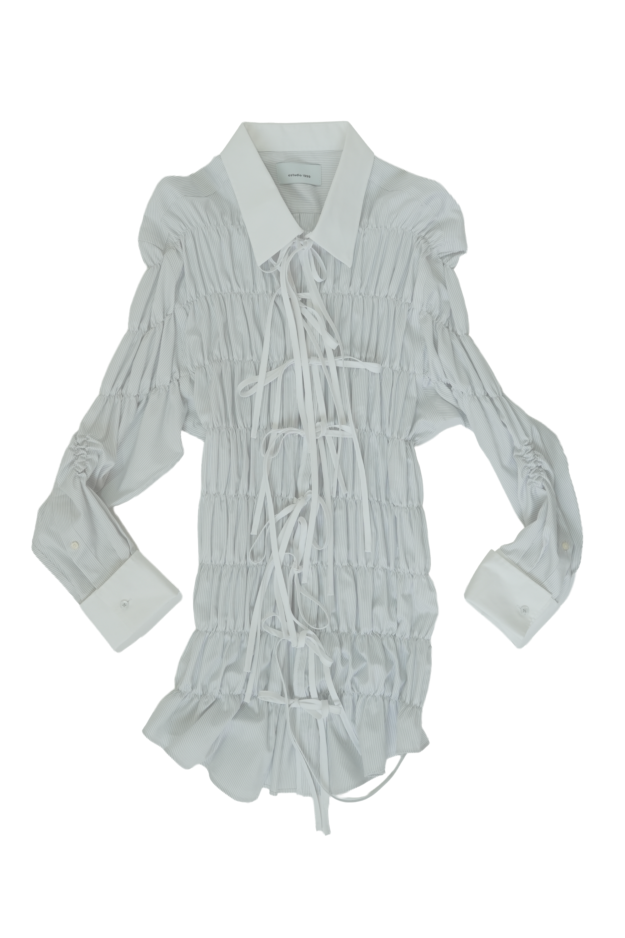 Long Foam - White and Gray Stripes
