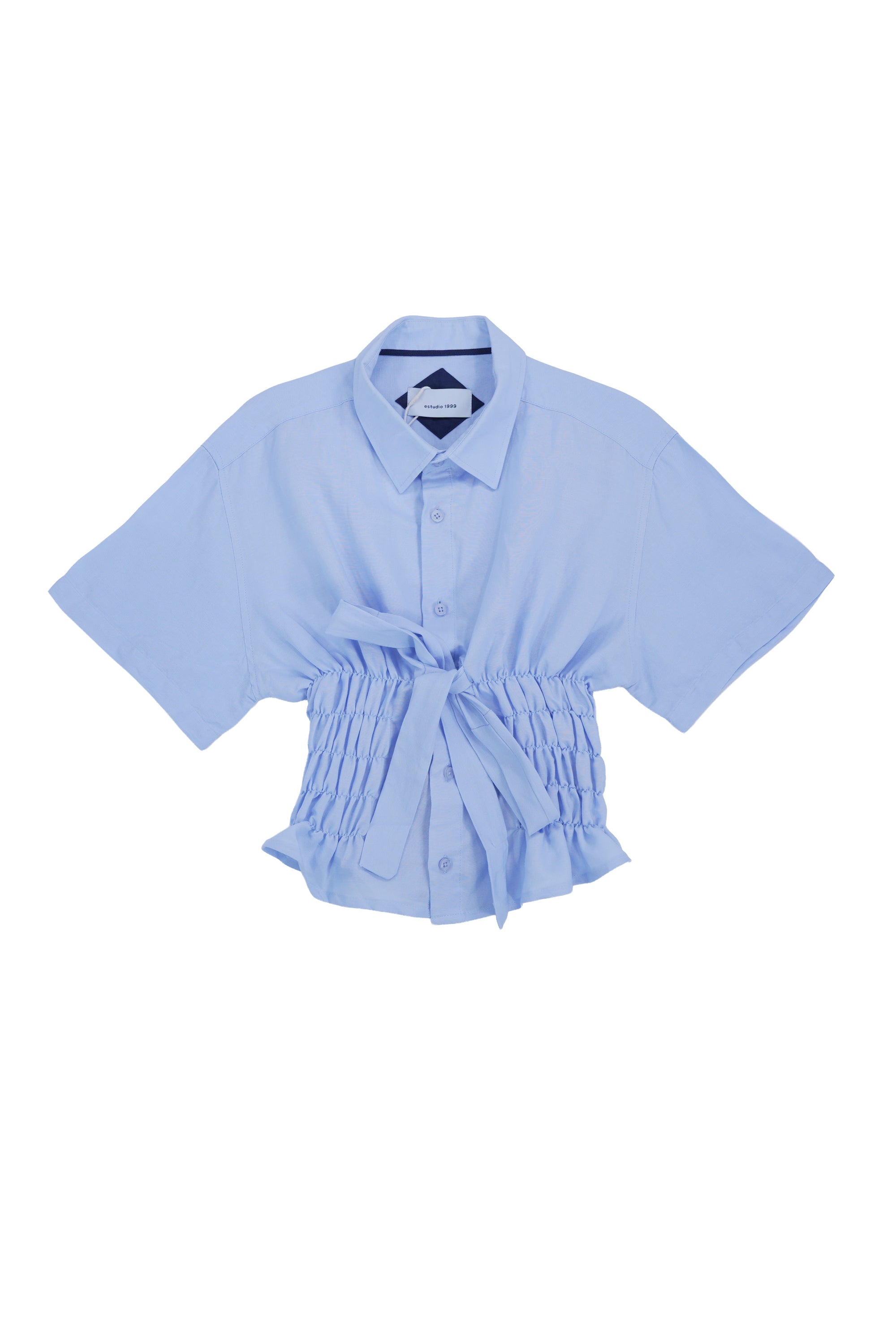 Camisa Corset - Azul Manga Corta