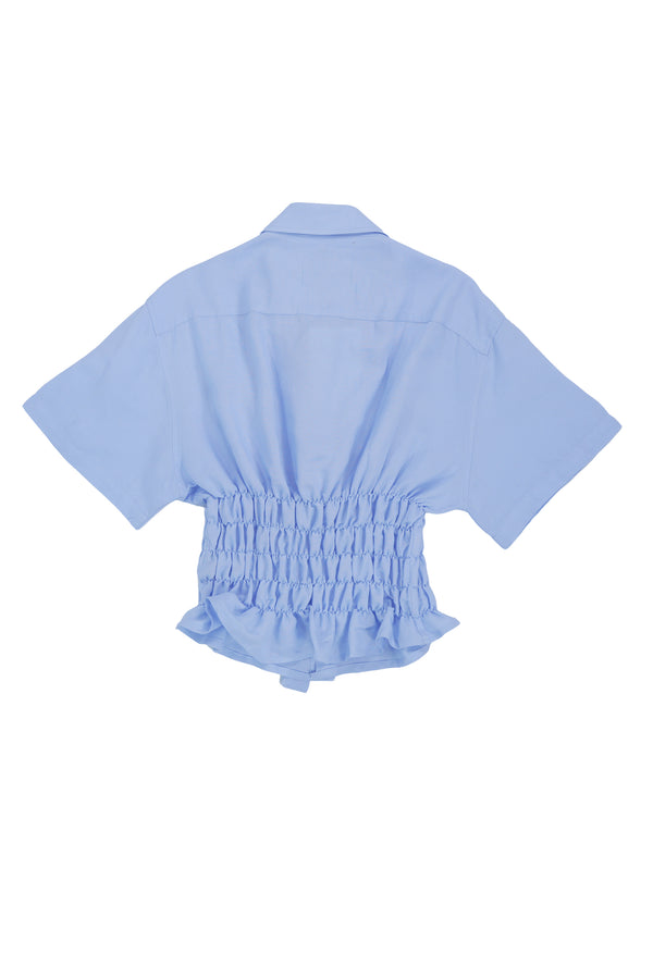 Camisa Corset - Azul Manga Corta