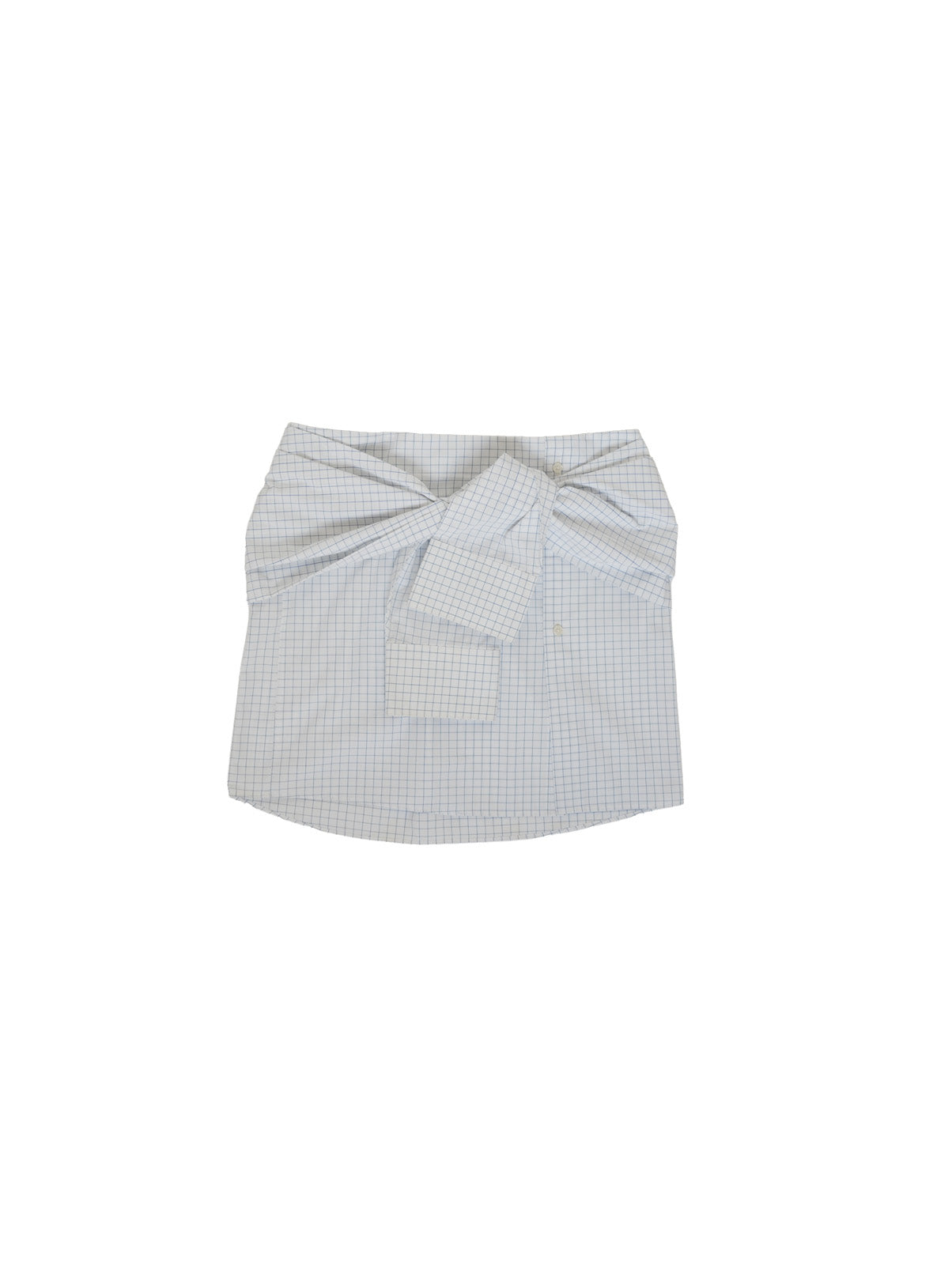 Falda melancolía - Blanca cuadros azul