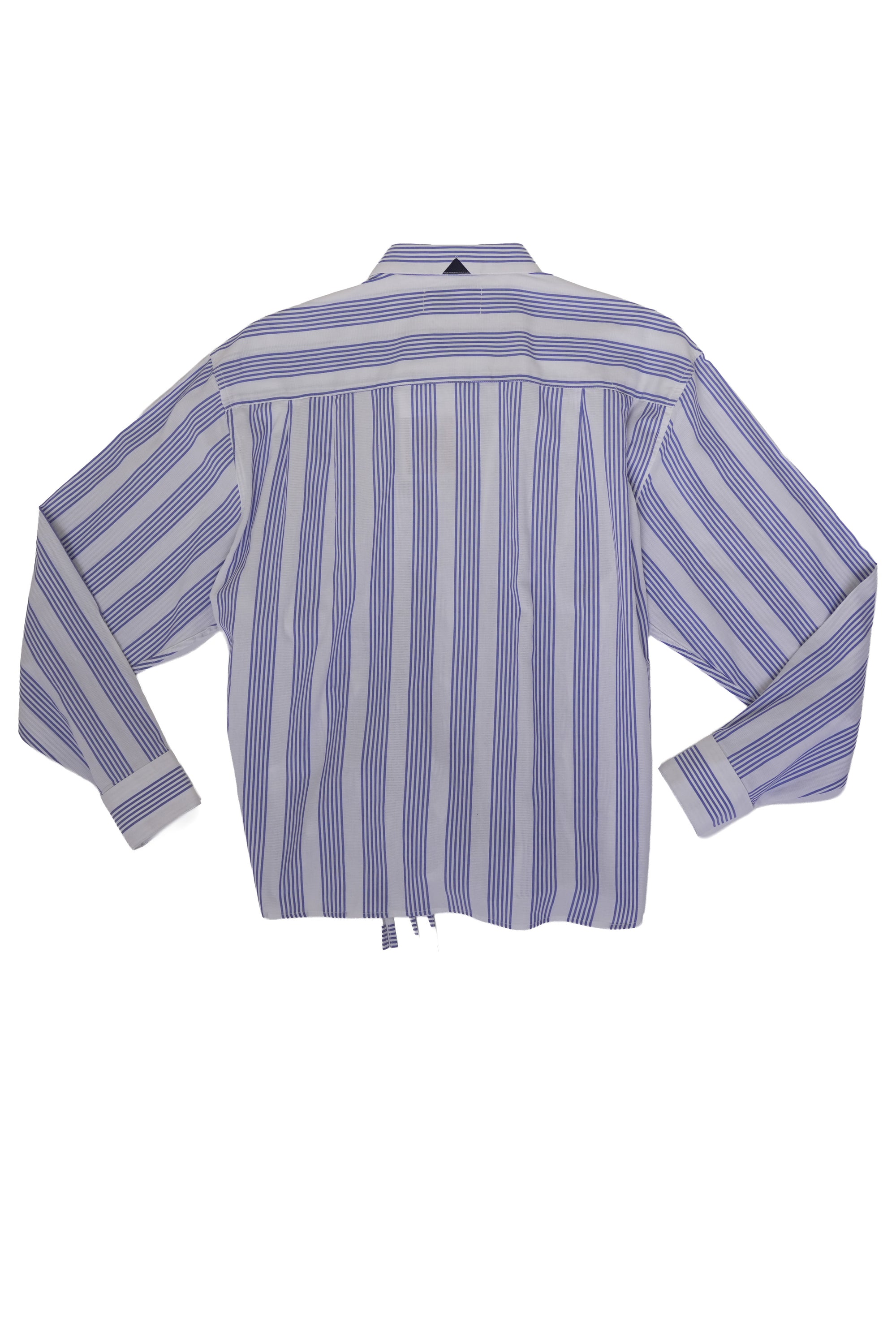 Camisa Cascada - Blanca con rayas azules