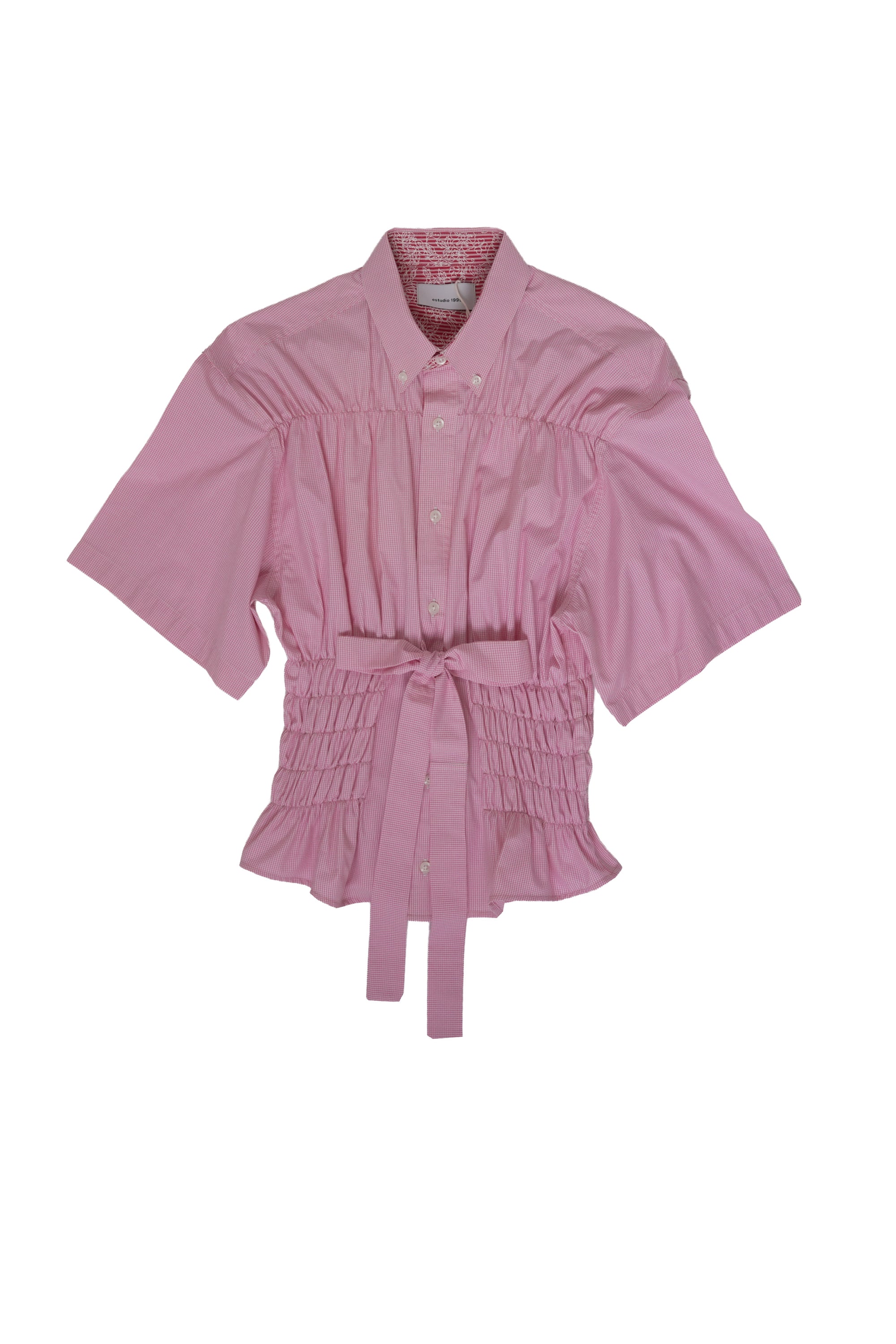 Corset Shirt - Pink with white checks