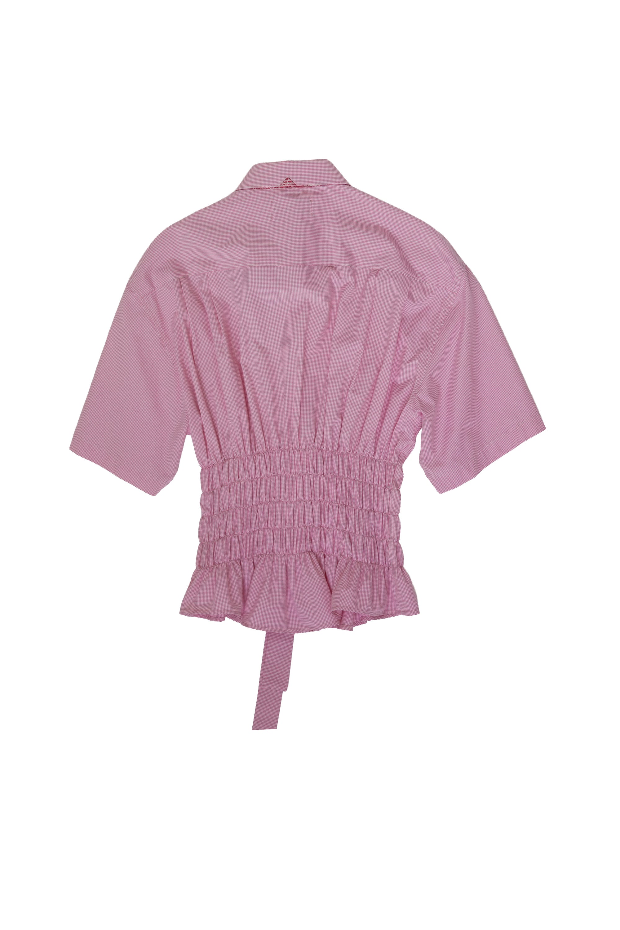 Corset Shirt - Pink with white checks