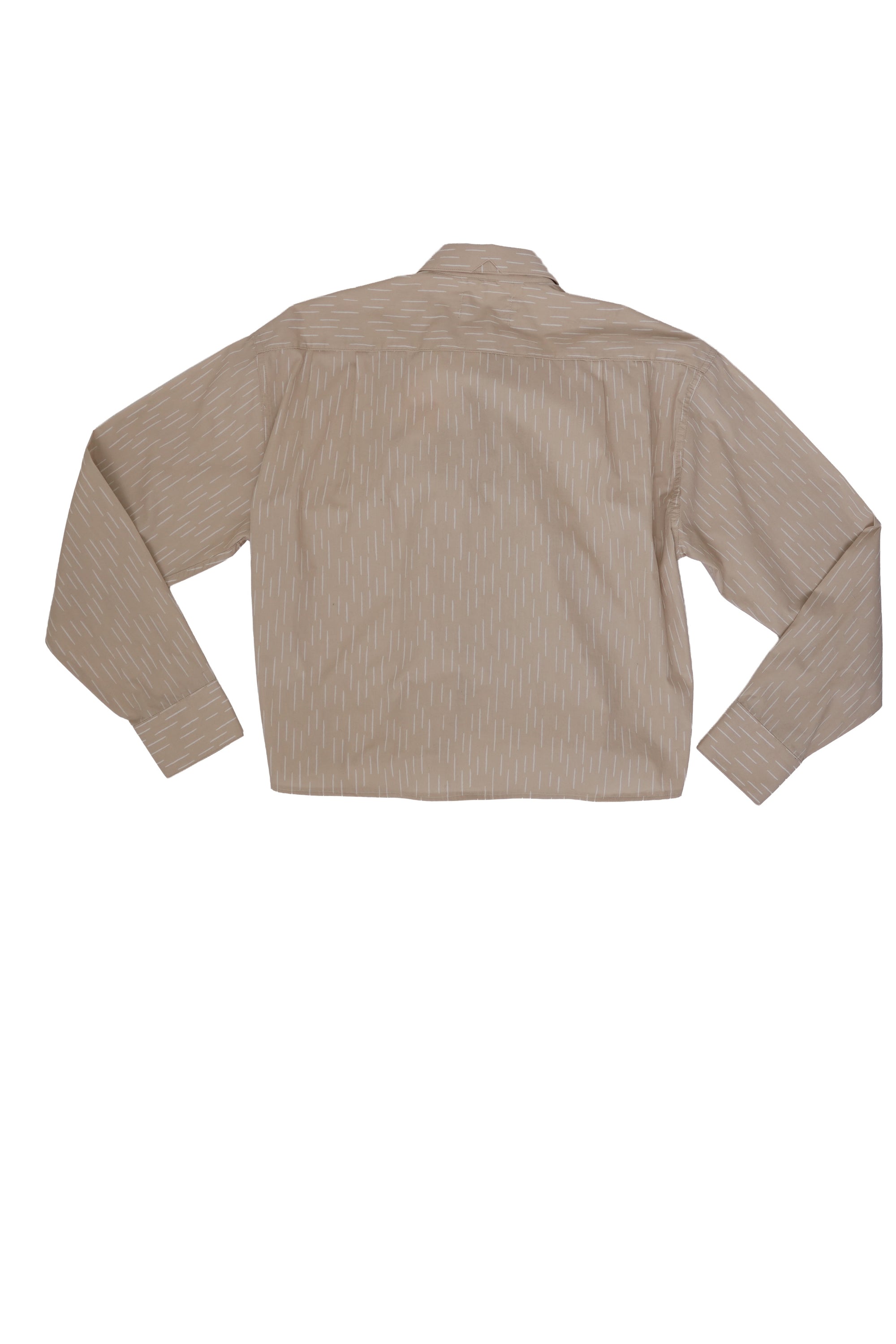 Windowpane Shirt - Beige with white stripes